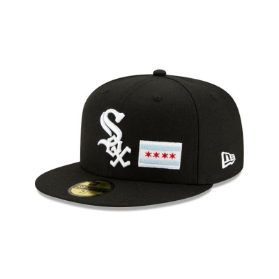 Black Chicago White Sox Hat - New Era MLB Team Describe 59FIFTY Fitted Caps USA5867430